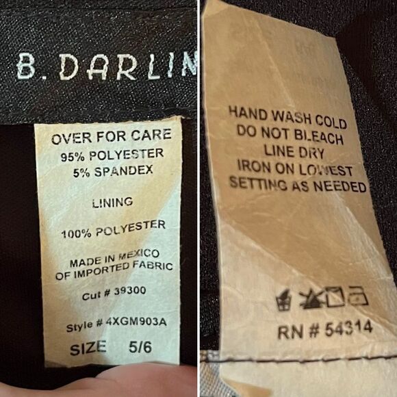 B. Darlin Cuff Off-The-Shoulder Scuba Crepe Skater Dress Retro 5/6 Juniors - Picture 11 of 12
